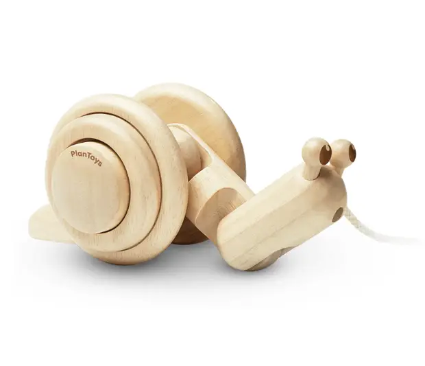 Plan Toys Natural Pull-Along Snail