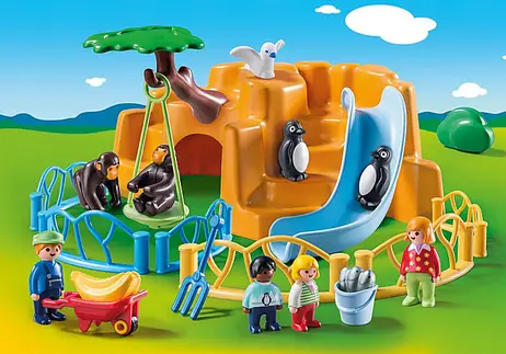 Playmobil 1 2 3 Zoo with Penguin Enclosure