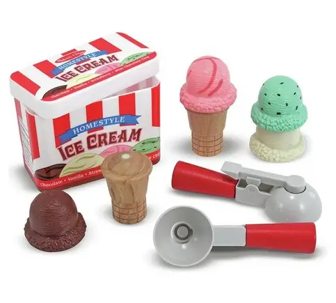 Melissa & Doug Scoop and Stack Ice Cream Cone Magnetic Pretend Play Set