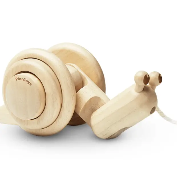 Plan Toys Natural Pull-Along Snail