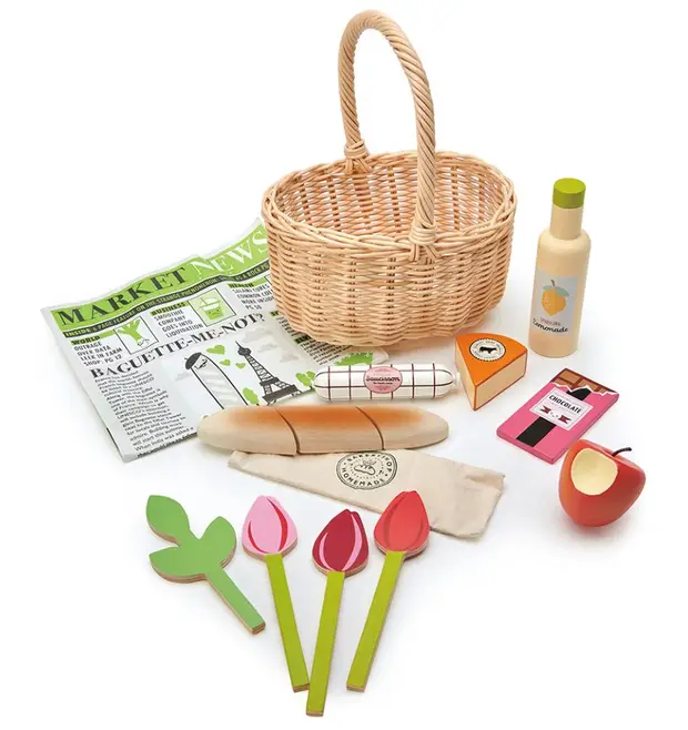 Tender Leaf Wicker Shopping Basket